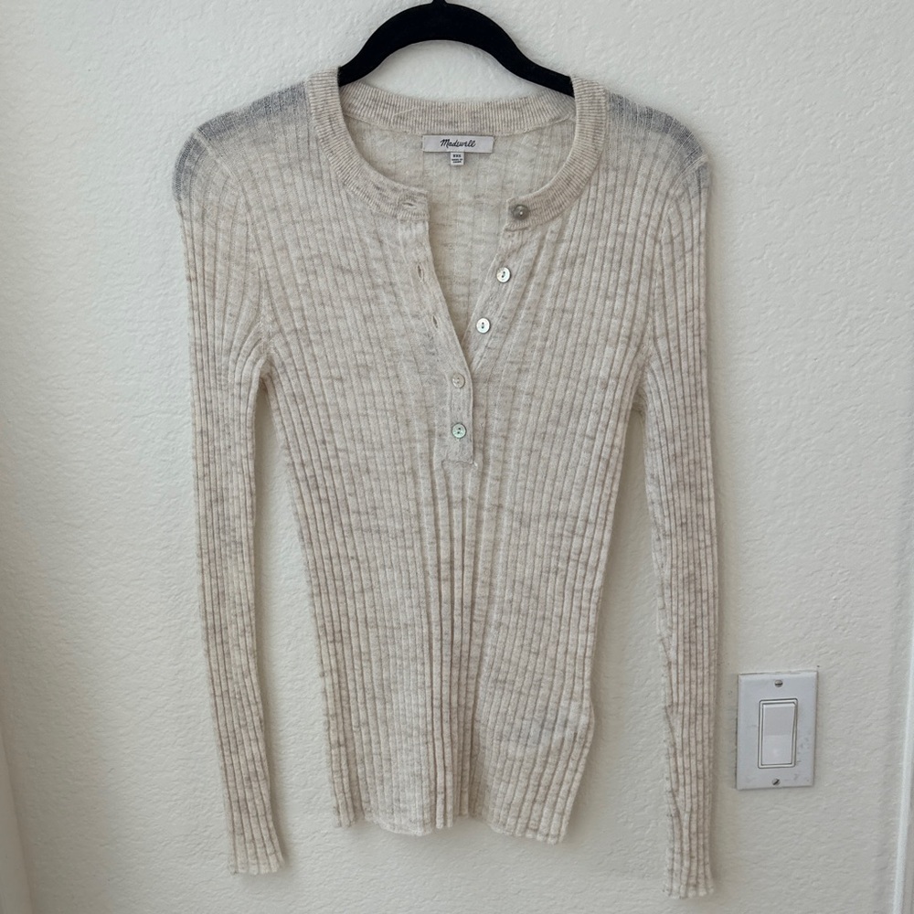Madewell Ribbed Cream Sweater